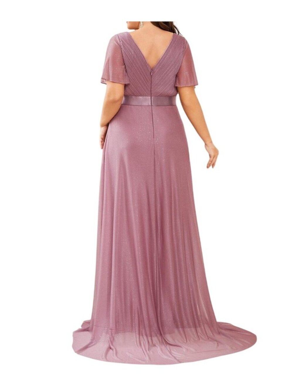 Ever-Pretty Women’s Sequin A-Line Bridesmaid Dress | Mauve | V-Neck | Size 5X |